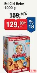 ETİ CİCİ BEBE 1000 G fiyat ve kampanya bilgisi